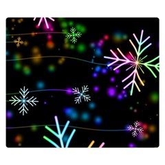 Snowflakes Snow Winter Christmas Two Sides Premium Plush Fleece Blanket (small) by Amaryn4rt