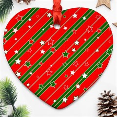 Christmas-paper-star-texture     - Heart Ornament (two Sides) by Amaryn4rt