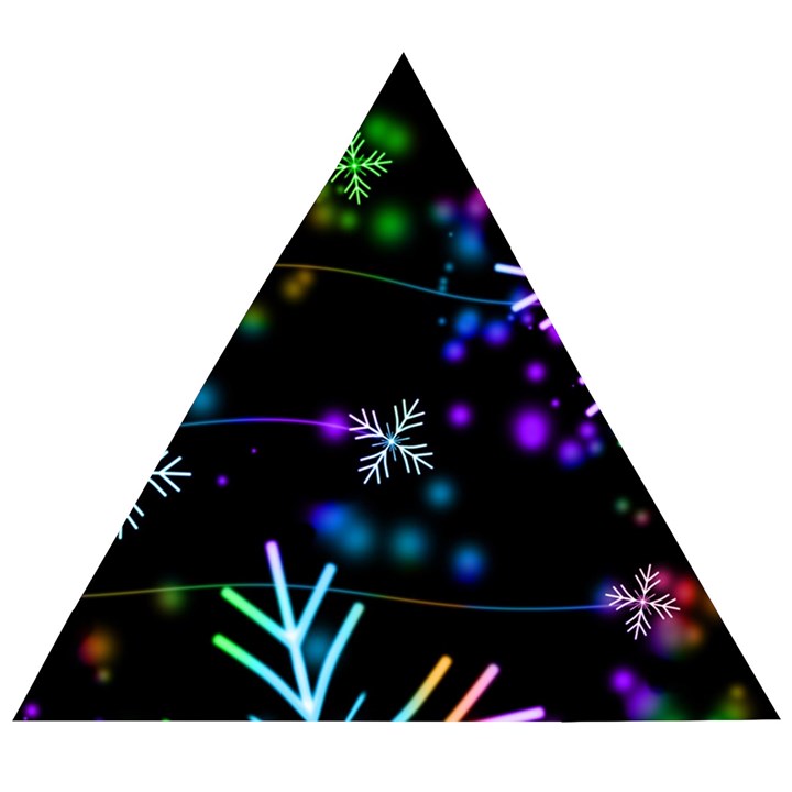 Snowflakes Snow Winter Christmas Wooden Puzzle Triangle