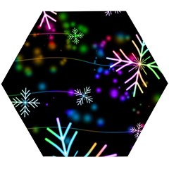 Snowflakes Snow Winter Christmas Wooden Puzzle Hexagon by Amaryn4rt