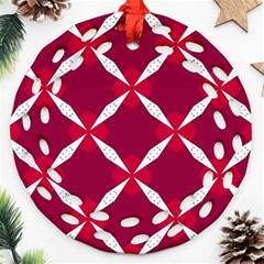 Christmas-background-wallpaper Ornament (round Filigree) by Amaryn4rt