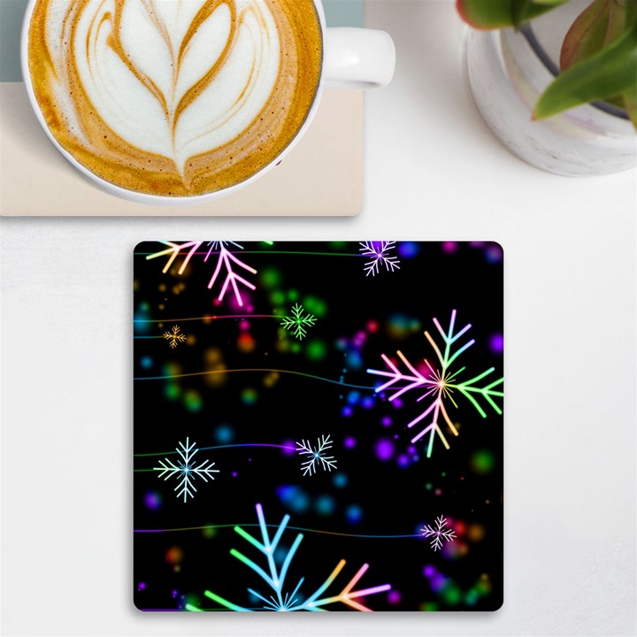 Snowflakes Snow Winter Christmas UV Print Square Tile Coaster 