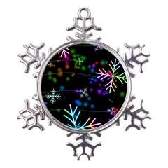 Snowflakes Snow Winter Christmas Metal Large Snowflake Ornament by Amaryn4rt