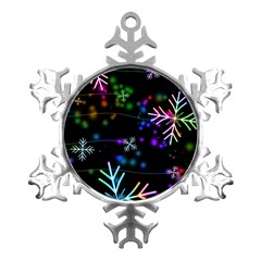 Snowflakes Snow Winter Christmas Metal Small Snowflake Ornament by Amaryn4rt