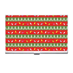 Christmas-papers-red-and-green Business Card Holder by Amaryn4rt