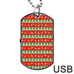 Christmas-papers-red-and-green Dog Tag Usb Flash (one Side) by Amaryn4rt