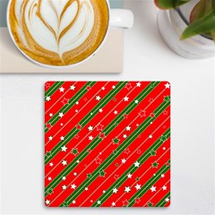 Christmas-paper-star-texture     - Uv Print Square Tile Coaster  by Amaryn4rt