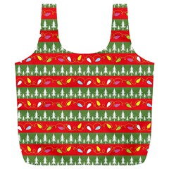 Christmas-papers-red-and-green Full Print Recycle Bag (xl) by Amaryn4rt