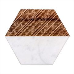 Christmas-paper-star-texture     - Marble Wood Coaster (hexagon)  by Amaryn4rt