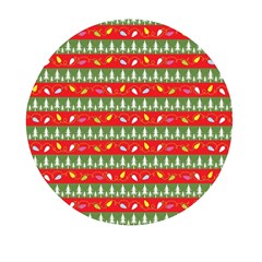 Christmas-papers-red-and-green Mini Round Pill Box by Amaryn4rt