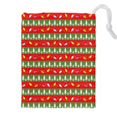 Christmas-papers-red-and-green Drawstring Pouch (5xl) by Amaryn4rt