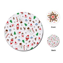 Christmas Shading Pattern Playing Cards Single Design (round) by Amaryn4rt