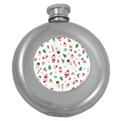 Christmas Shading Pattern Round Hip Flask (5 Oz) by Amaryn4rt