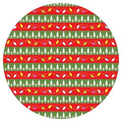 Christmas-papers-red-and-green Round Trivet by Amaryn4rt