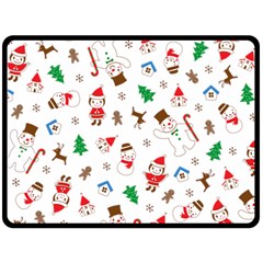 Christmas Shading Pattern Two Sides Fleece Blanket (large) by Amaryn4rt