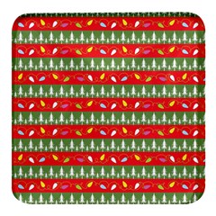 Christmas-papers-red-and-green Square Glass Fridge Magnet (4 Pack) by Amaryn4rt