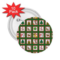 Christmas-paper-christmas-pattern 2 25  Buttons (10 Pack) 