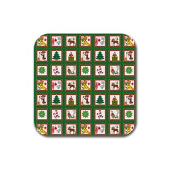 Christmas-paper-christmas-pattern Rubber Square Coaster (4 Pack) by Amaryn4rt