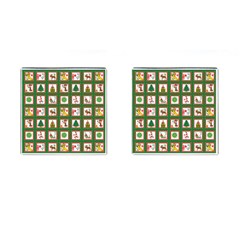 Christmas-paper-christmas-pattern Cufflinks (square) by Amaryn4rt