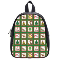 Christmas-paper-christmas-pattern School Bag (small) by Amaryn4rt