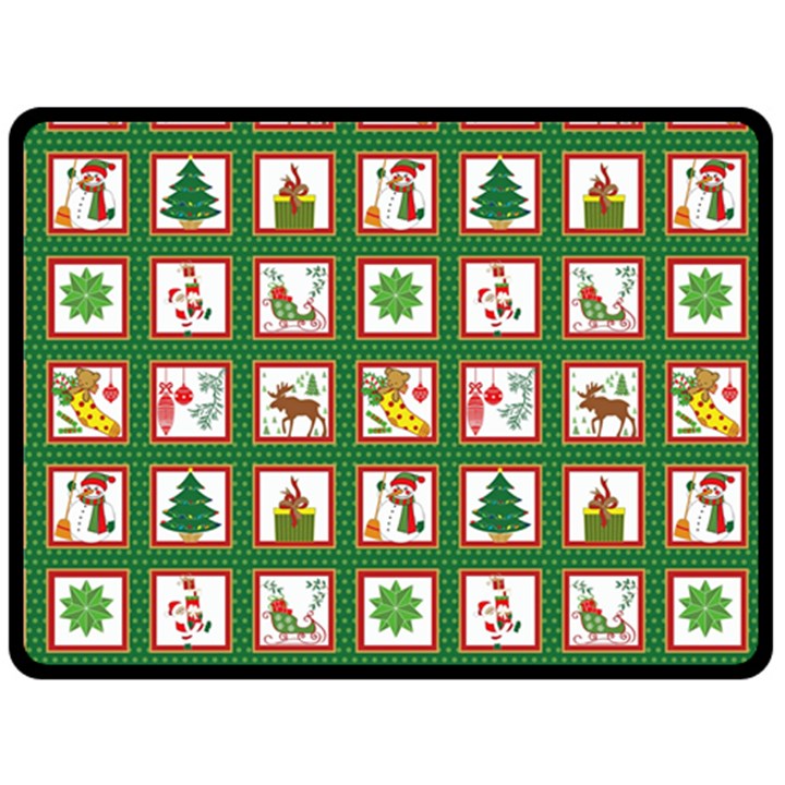 Christmas-paper-christmas-pattern Two Sides Fleece Blanket (Large)