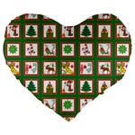 Christmas-paper-christmas-pattern Large 19  Premium Flano Heart Shape Cushions Front