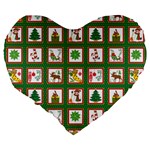 Christmas-paper-christmas-pattern Large 19  Premium Flano Heart Shape Cushions Back