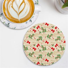 Christmas-paper-scrapbooking-- Uv Print Round Tile Coaster by Amaryn4rt