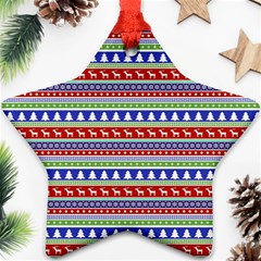 Christmas-color-stripes Pattern Ornament (star) by Amaryn4rt