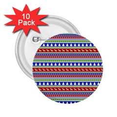 Christmas-color-stripes Pattern 2 25  Buttons (10 Pack) 