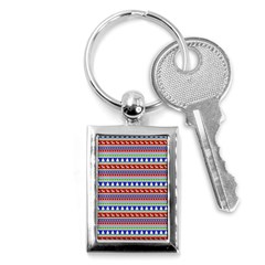 Christmas-color-stripes Pattern Key Chain (rectangle) by Amaryn4rt