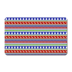 Christmas-color-stripes Pattern Magnet (rectangular) by Amaryn4rt