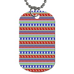 Christmas-color-stripes Pattern Dog Tag (two Sides) by Amaryn4rt