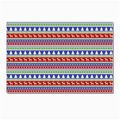 Christmas-color-stripes Pattern Postcard 4 x 6  (pkg Of 10) by Amaryn4rt