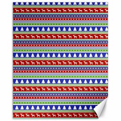 Christmas-color-stripes Pattern Canvas 16  X 20  by Amaryn4rt