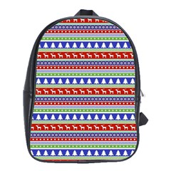 Christmas-color-stripes Pattern School Bag (xl) by Amaryn4rt