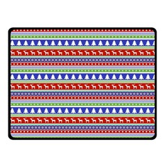 Christmas-color-stripes Pattern Two Sides Fleece Blanket (small) by Amaryn4rt