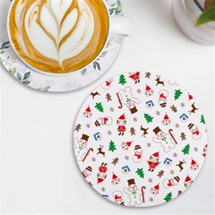 Christmas Shading Pattern Uv Print Round Tile Coaster by Amaryn4rt