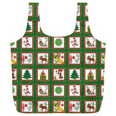 Christmas-paper-christmas-pattern Full Print Recycle Bag (xxl)