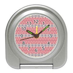 Christmas-pattern-background-green-decorative-star-snow Travel Alarm Clock by Amaryn4rt