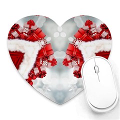 Christmas-background-tile-gifts Heart Mousepad by Amaryn4rt