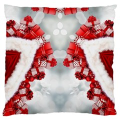 Christmas-background-tile-gifts Large Cushion Case (one Side) by Amaryn4rt