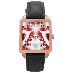 Christmas-background-tile-gifts Rose Gold Leather Watch  by Amaryn4rt