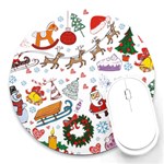 Christmas Theme Decor Illustration Pattern Round Mousepad Front