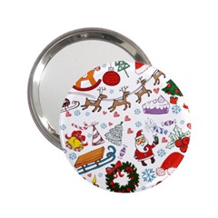 Christmas Theme Decor Illustration Pattern 2 25  Handbag Mirrors by Amaryn4rt