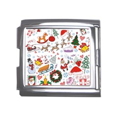 Christmas Theme Decor Illustration Pattern Mega Link Italian Charm (18mm) by Amaryn4rt