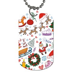 Christmas Theme Decor Illustration Pattern Dog Tag (one Side) by Amaryn4rt