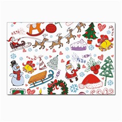 Christmas Theme Decor Illustration Pattern Postcard 4 x 6  (pkg Of 10) by Amaryn4rt