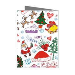 Christmas Theme Decor Illustration Pattern Mini Greeting Cards (pkg Of 8) by Amaryn4rt