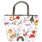 Christmas Theme Decor Illustration Pattern Bucket Bag Front